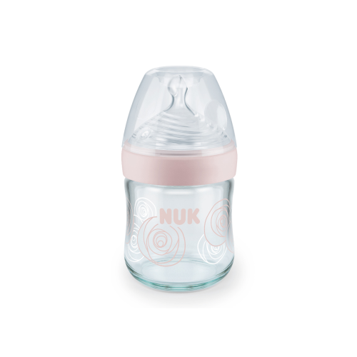 Flaske, NUK, Nature Sense Glass, Rosa 120ml