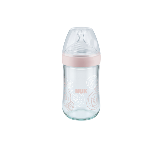 Flaske, NUK, Nature Sense Glass, Rosa 240ml