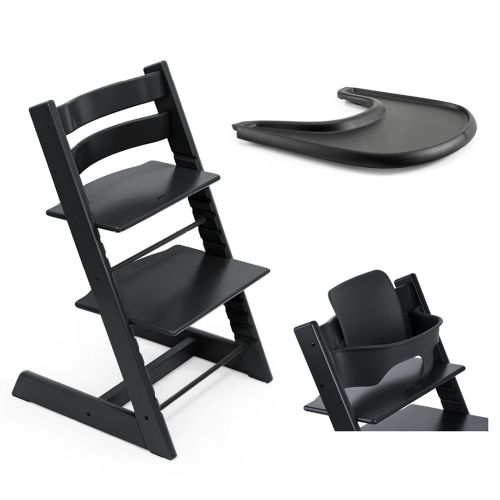 Pakke, Stokke Tripp Trapp, Ink Baby Set + Tray, Sort