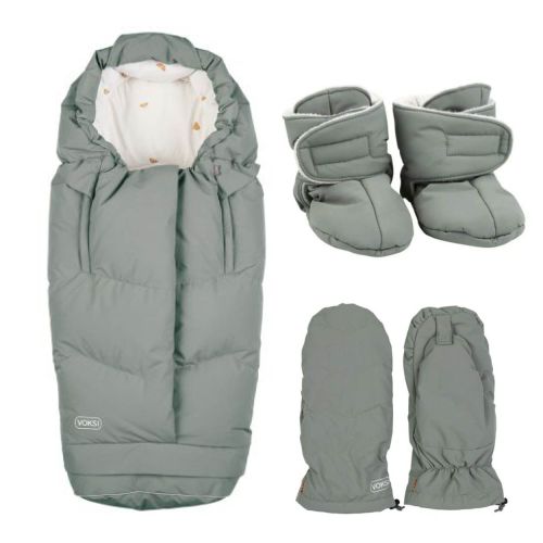 Voksi Vinterpakke, City North, Vognvotter og Baby Booties, Meadow Green