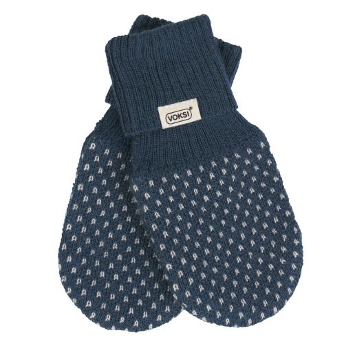 Voksi® Wool, Merinoull Votter, Jacquard Poppy Blue