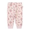 Joha Leggings Ull, Rosa m/blomster