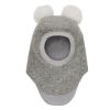 Huttelihut Balaclava Ull/Alpaca Pompoms,, Medium Grey Melange