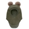 Huttelihut Balaclava Ull/Alpaca Pompoms,, Beetle
