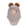 Huttelihut Balaclava Wool Alpaca Pompoms, Camel Melange