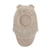 Huttelihut Balaclava m/ører, Ull Teddy, Camel Melange