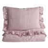 Sengesett, NG Baby, Lin Ruffle, Rosa, 80x100/35x40cm