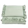 Sengesett, NG Baby, Lin Ruffle, Sea Green, 80x100/35x40cm