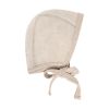Huttelihut Lue m/knyting, Ull Camel Melange