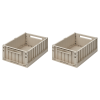 Liewood Oppbevaringsboks Weston M 2pk, Light Sandy