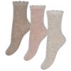 Minymo Ullsokker 3 pk, Lys brun, rosa og beige