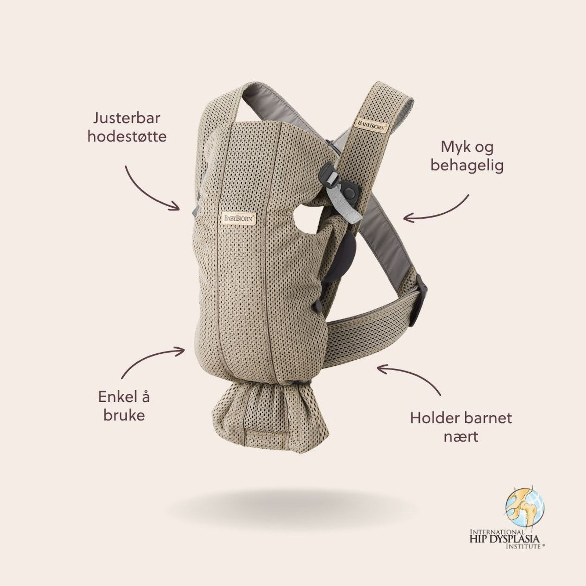 Babybjørn Bæresele Mini 3D Mesh, Gråbeige