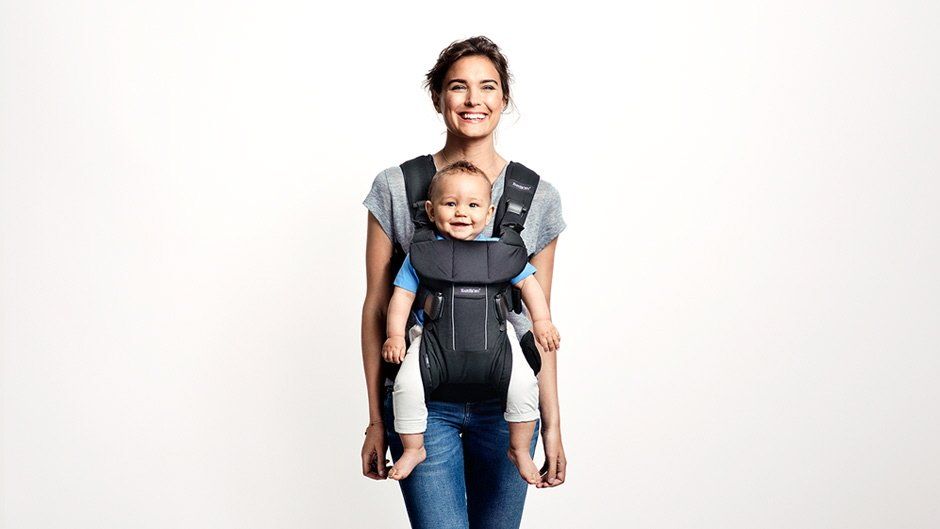 Bæresele, One, BabyBjørn, Denimgrå/Brun, 0-3 år