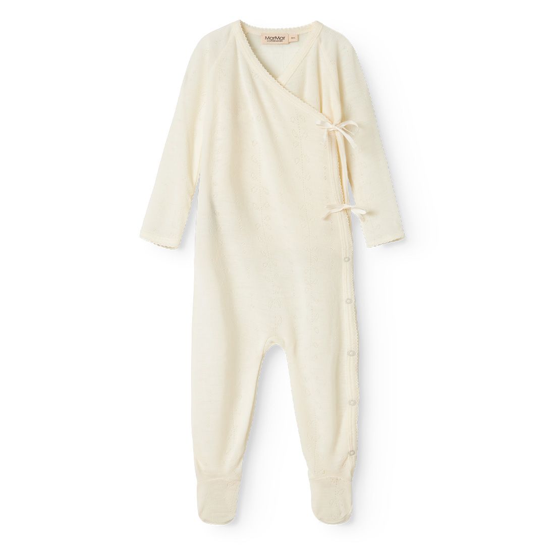 Heldress m/fot, MarMar, Wool Pointelle, Rubetta, Natural