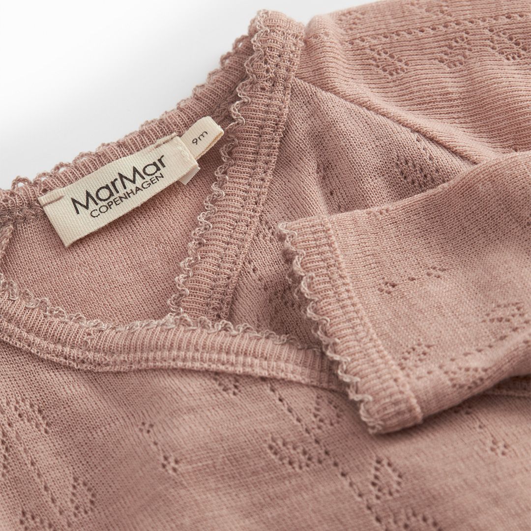 Heldress m/fot, MarMar, Wool Pointelle, Rubetta, Burnt Rose