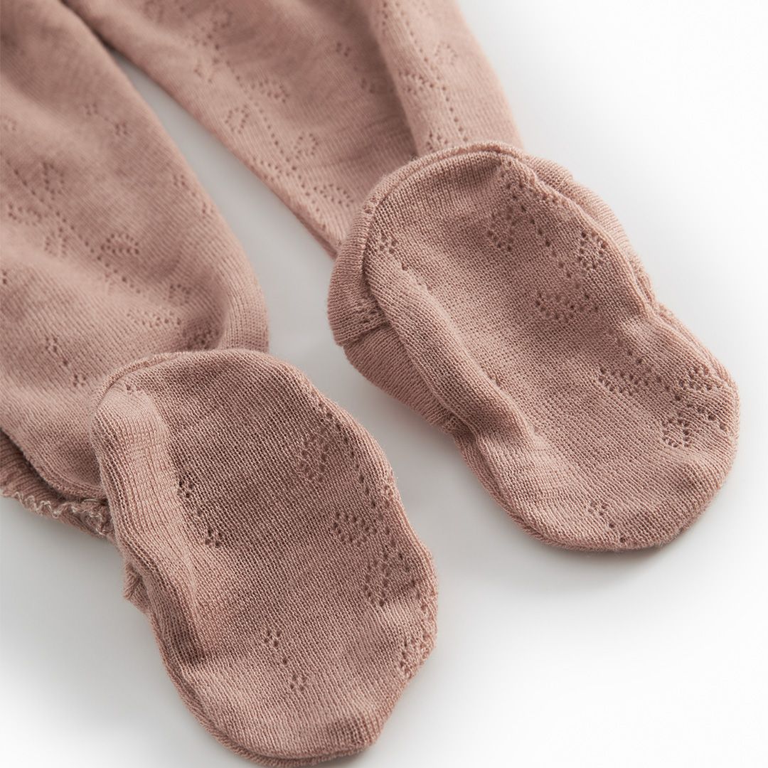 Heldress m/fot, MarMar, Wool Pointelle, Rubetta, Burnt Rose