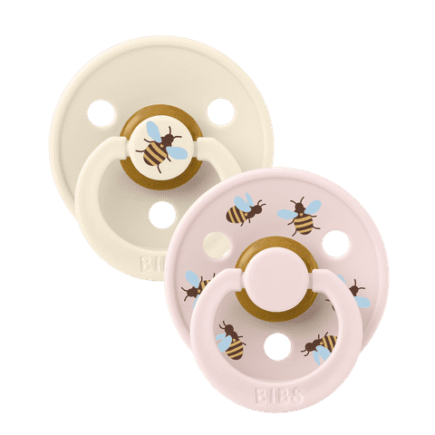 Smokk, BIBS, 2 Pk, Bumblebee, Latex Size 1, Ivory Mix