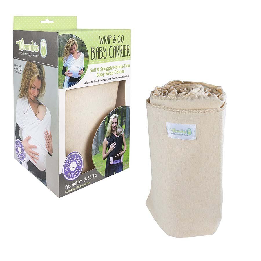 Bæresjal, Woombie Wrap&Go, Nyfødt til 16 kg, Creme