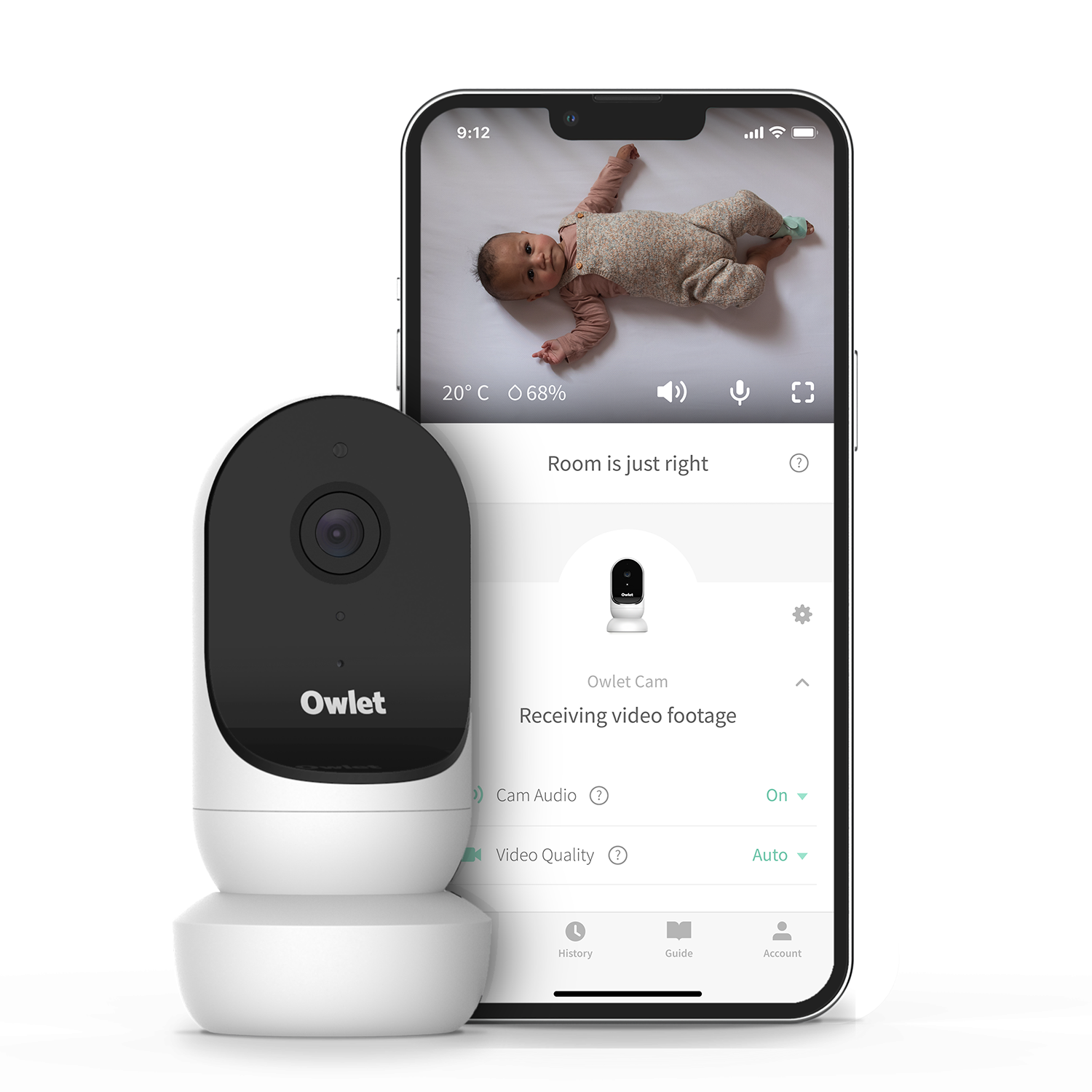 Babycall, Cam 2, Hvit, Owlet