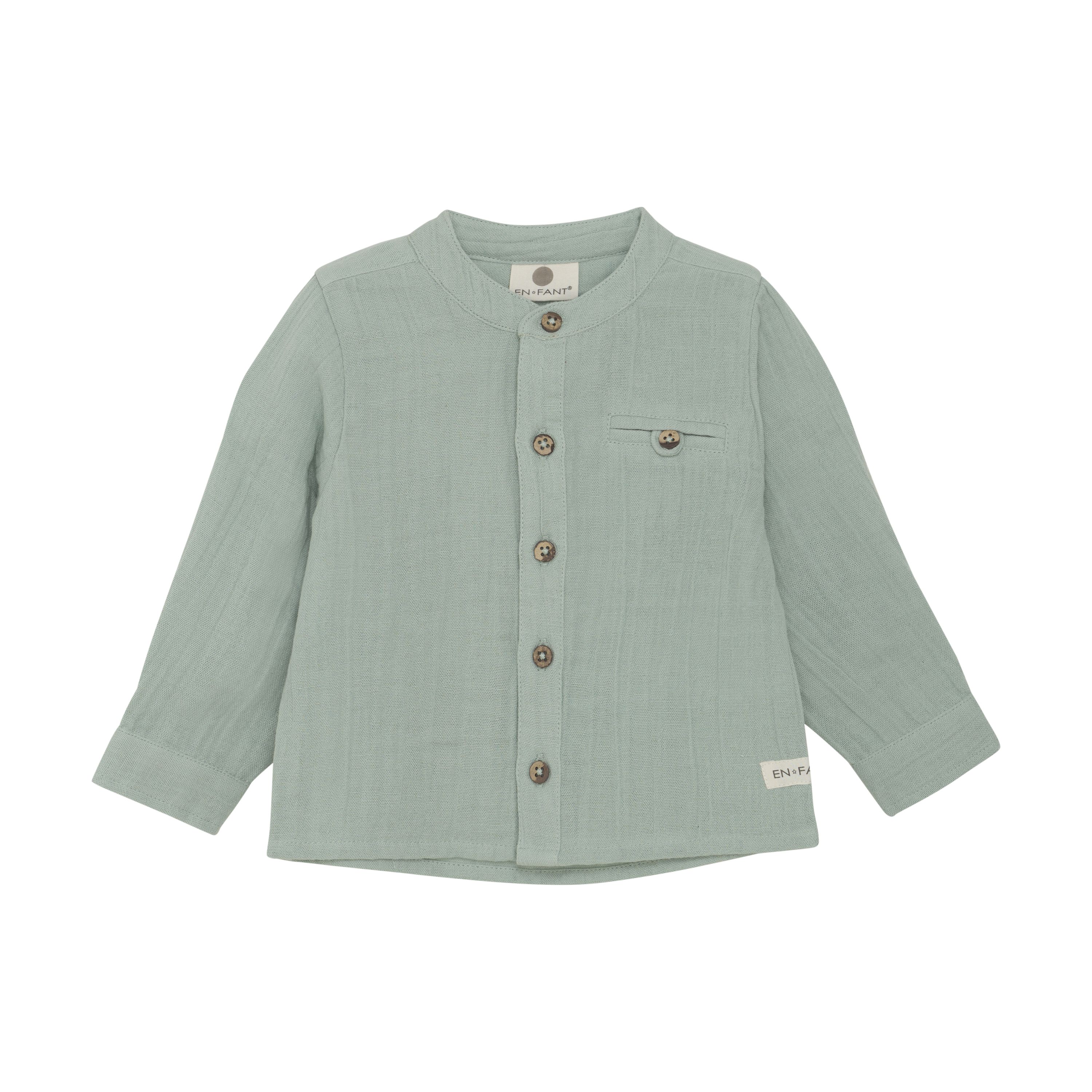 Skjorte, EnFant, Jadeite, Green, Muslin
