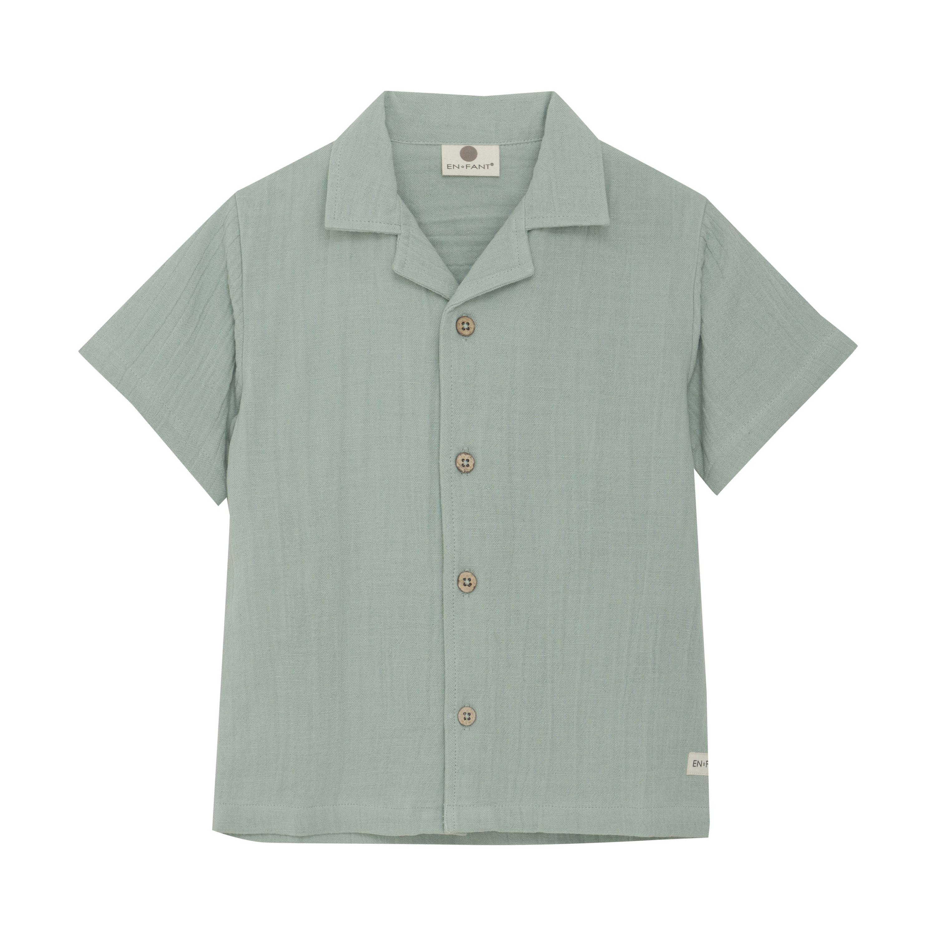 Skjorte, EnFant, Muslin, Jadeite, Green