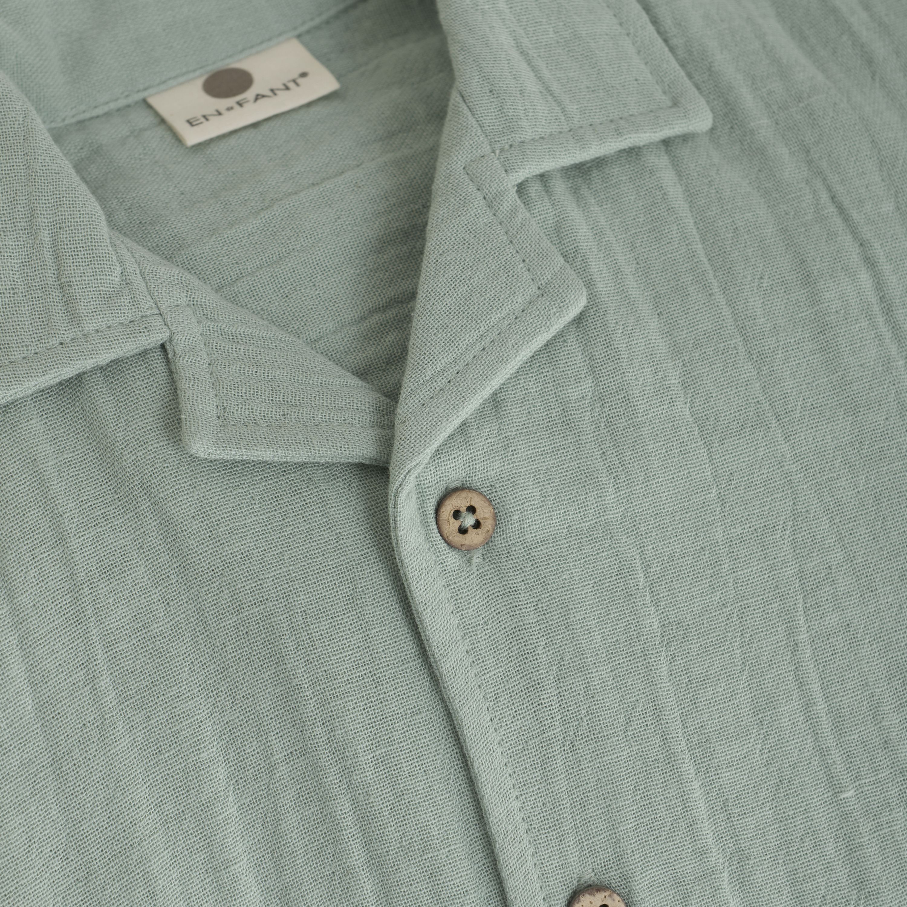 Skjorte, EnFant, Muslin, Jadeite, Green