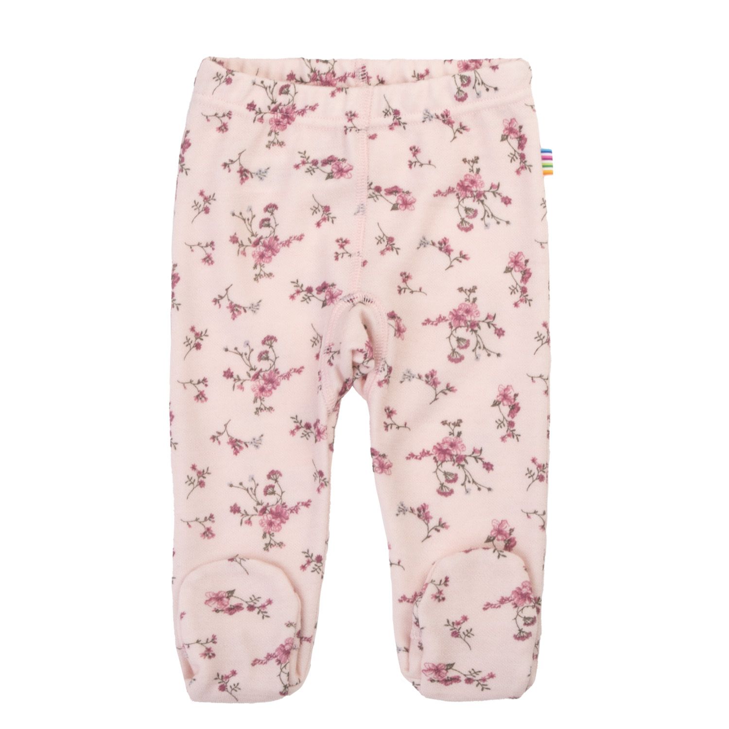 Joha Leggings m/fot, Ull, Rosa m/blomster