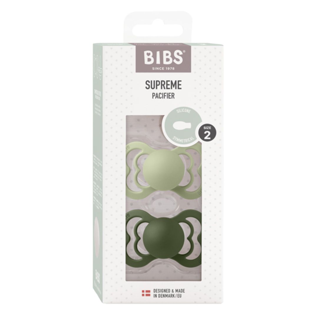 Smokk, BIBS, Supreme, Silicone, Size 2, Sage/Hunter Green, 2pk