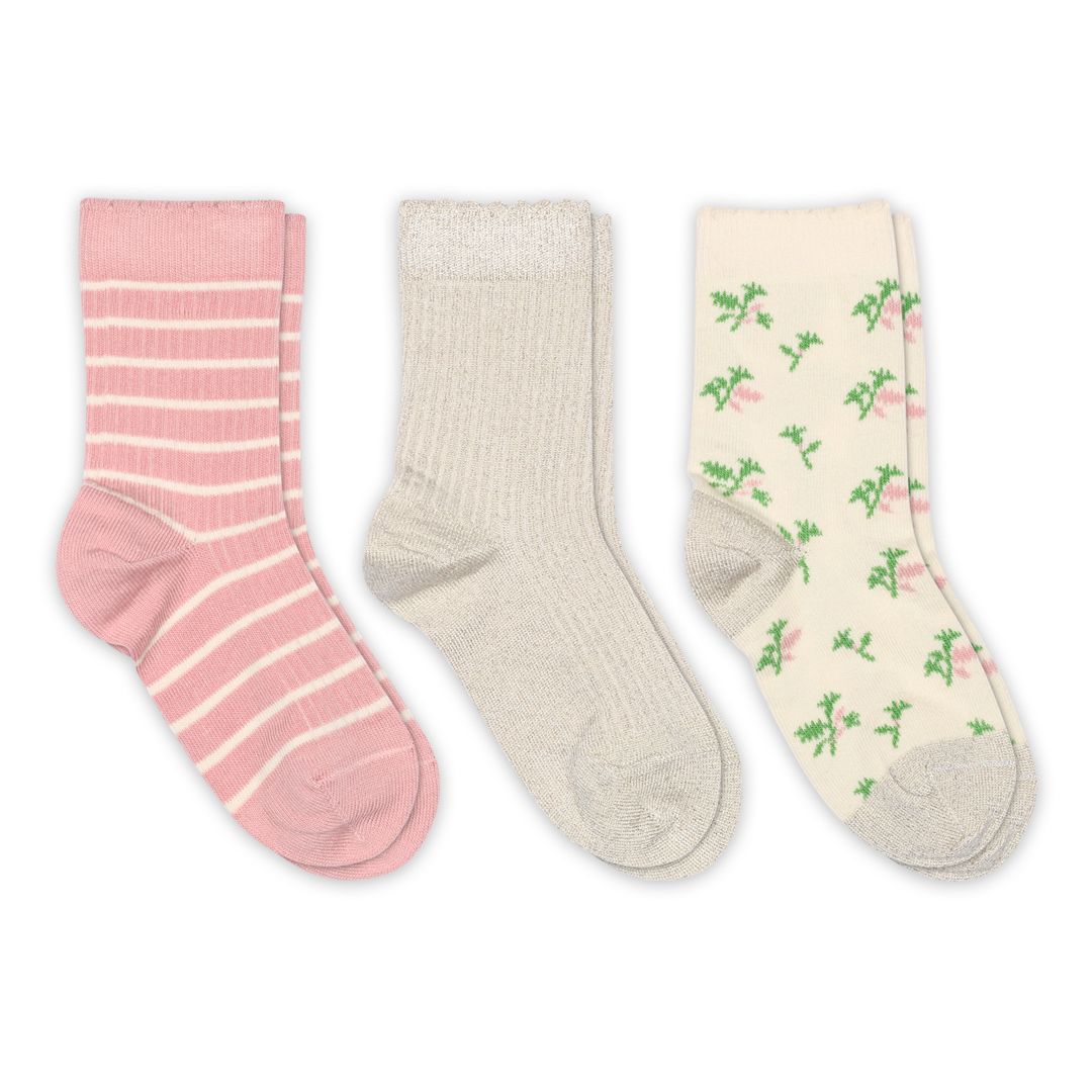 Mp Bomullssokker Thora, Silver Pink 3pk