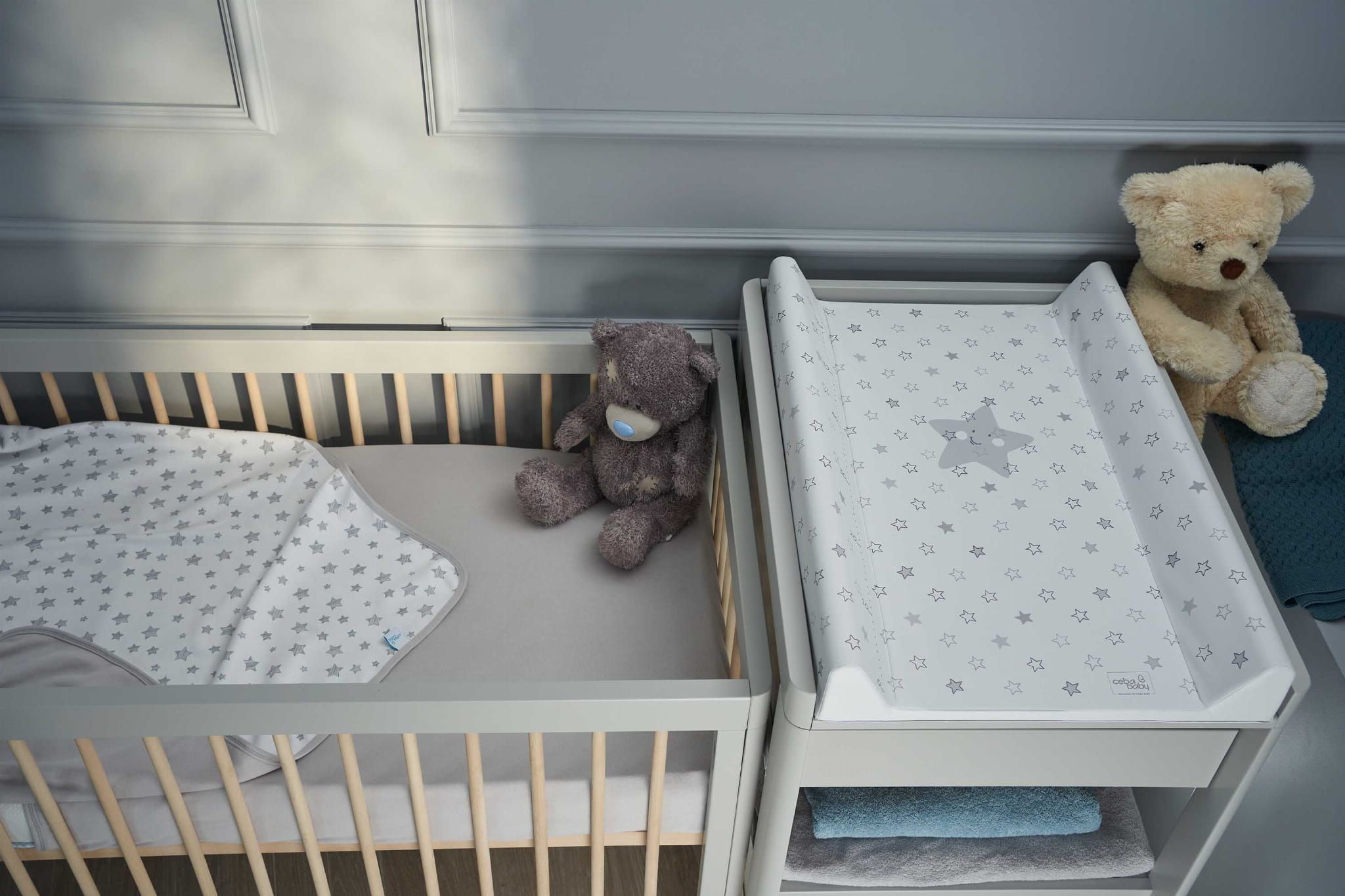 Laken, Ceba Baby, Jersey, 120X60, Grå