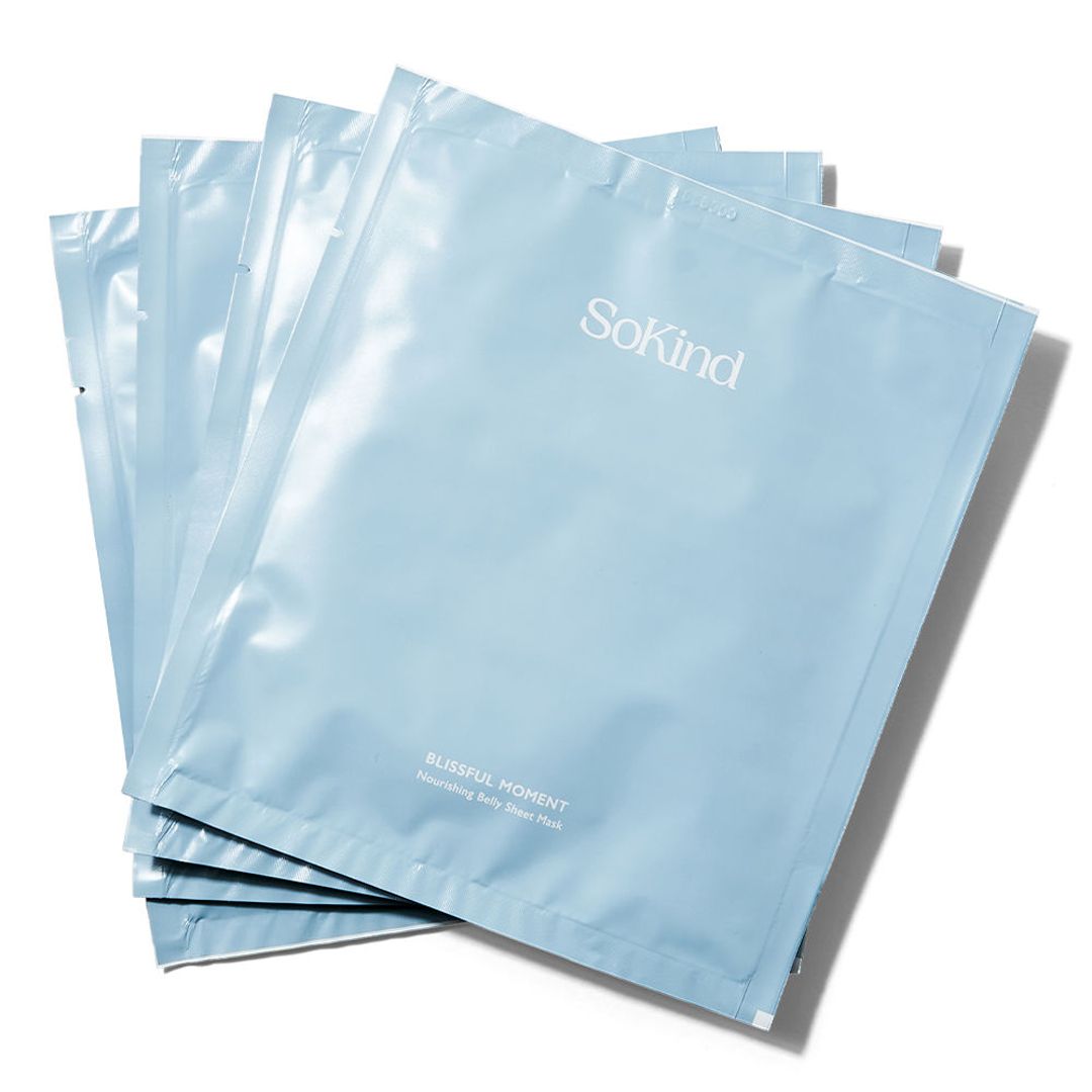 Belly Sheet Masks, SoKind, Blissful Moments, 4pk