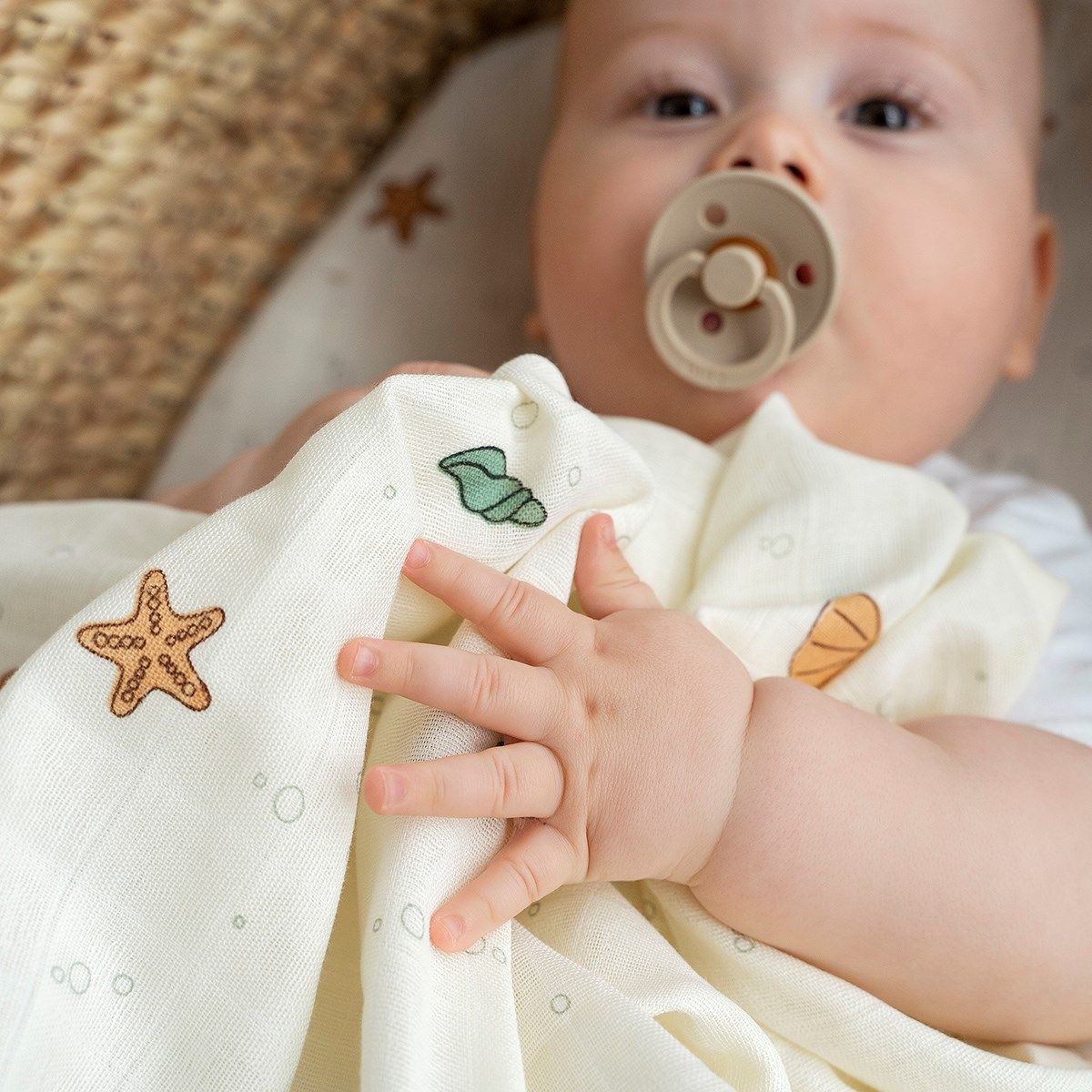 Swaddle, Done By Deer, Sea Friends, Beige, 2pk
