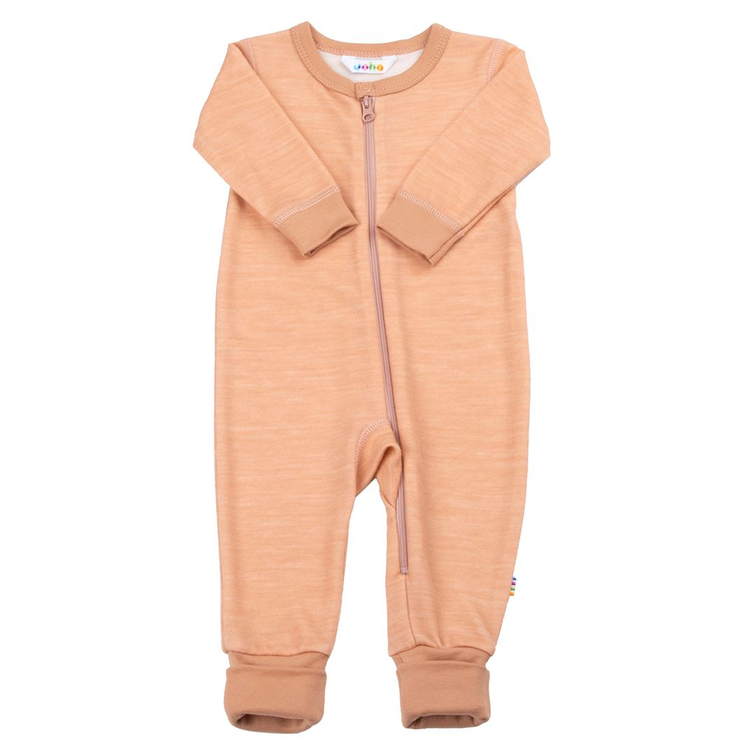 Jumpsuit w/2 in1 foot, Joha, Ull/Bambus, Peach