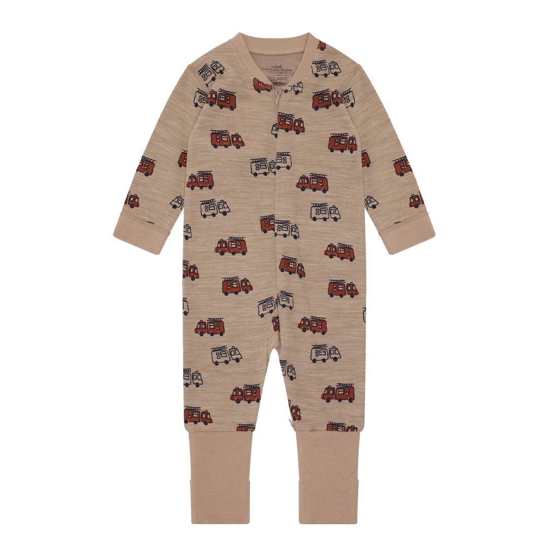 Heldress, Hust&Claire, Ull/Bambus, Manu Firetruck Zip, Biscuit