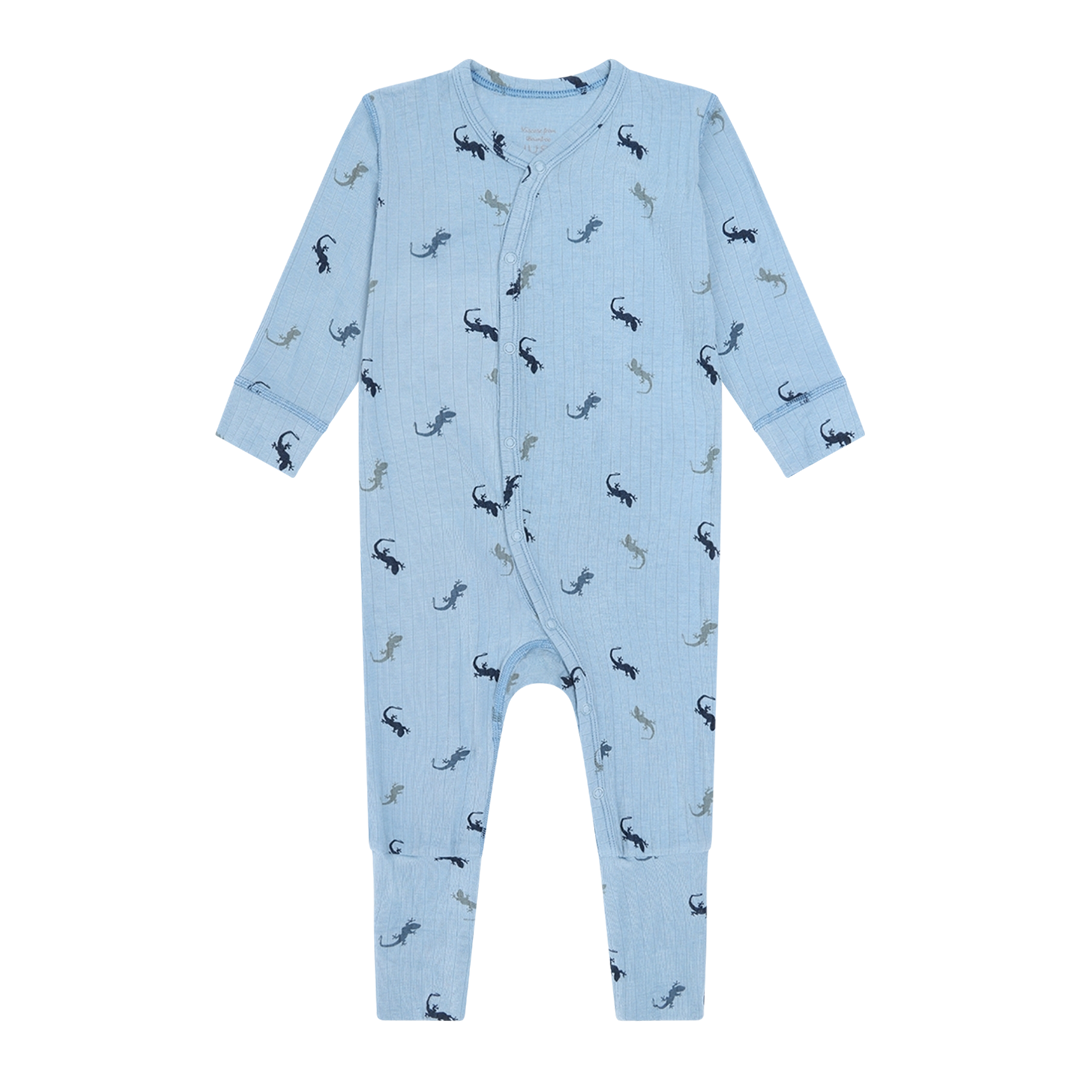 Hust&Claire Heldress, Bambus Mulle Lizards Light Blue
