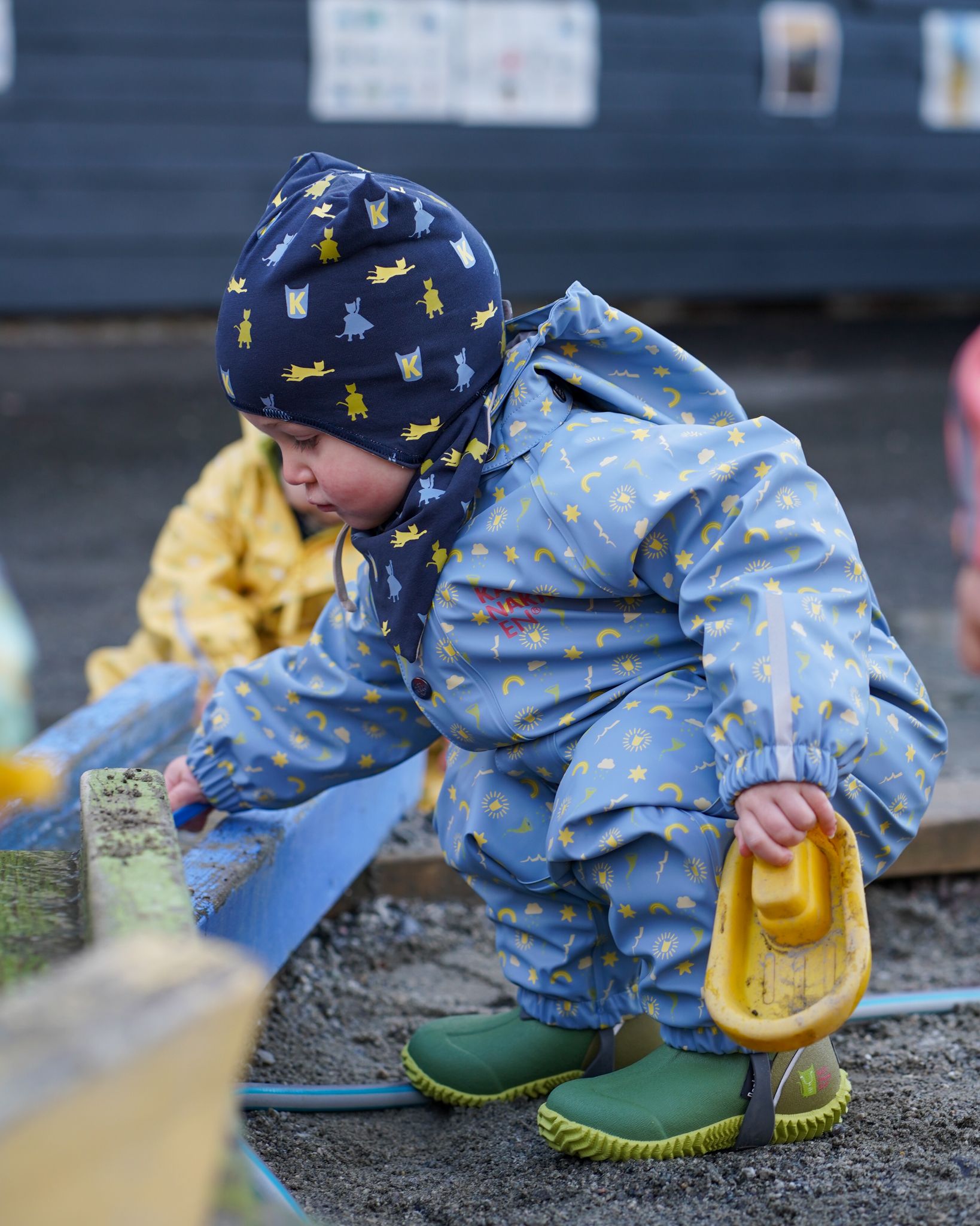 Kattnakken Babyregndress Dugg, Myk Blå