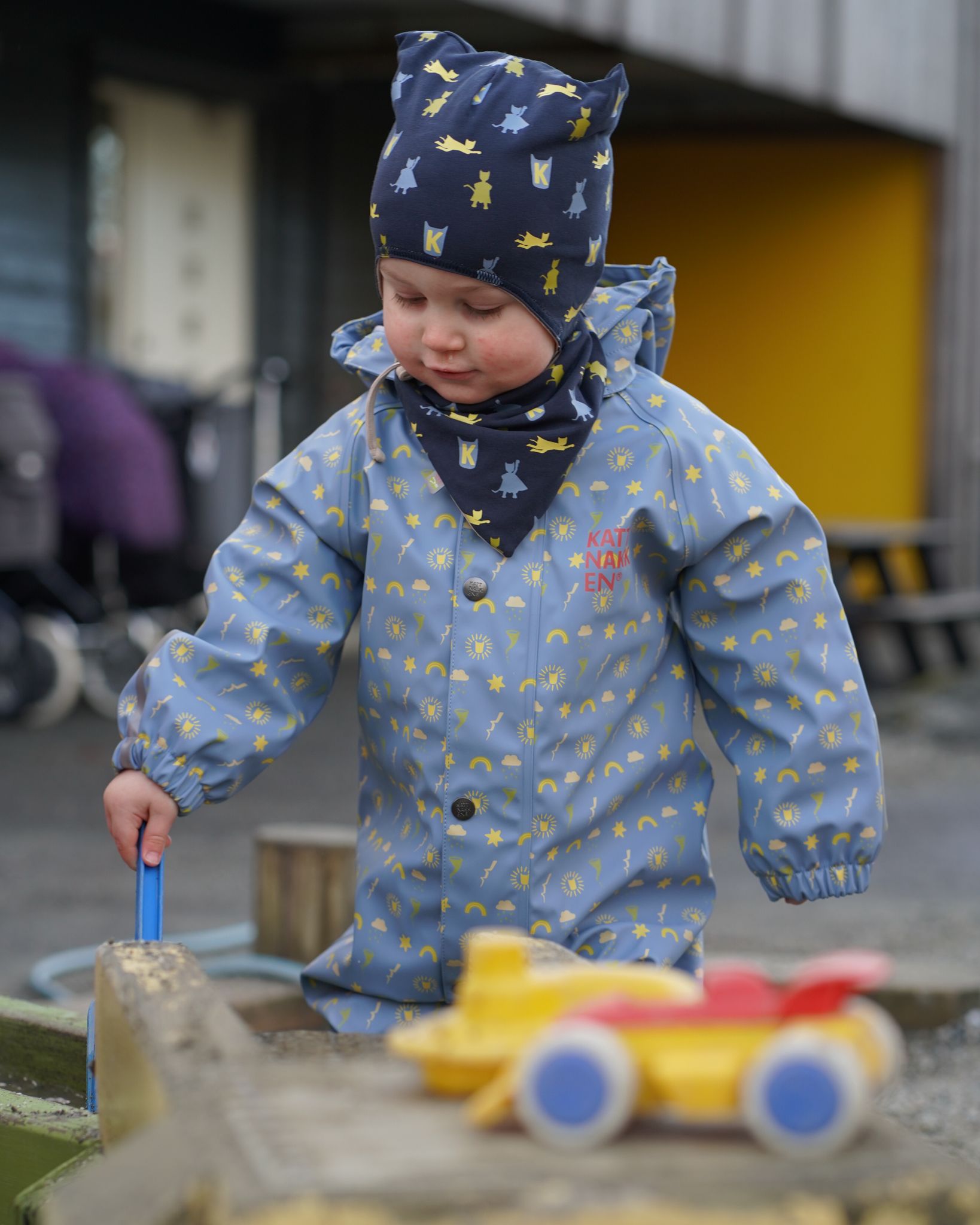 Kattnakken Babyregndress Dugg, Myk Blå