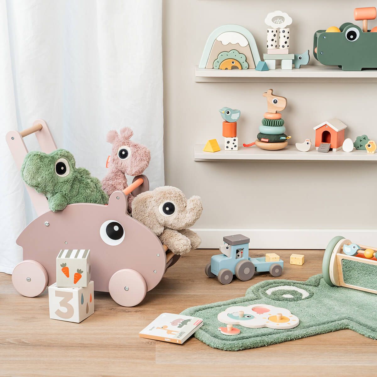 Done By Deer Kosebamse, Croco Green 28 cm