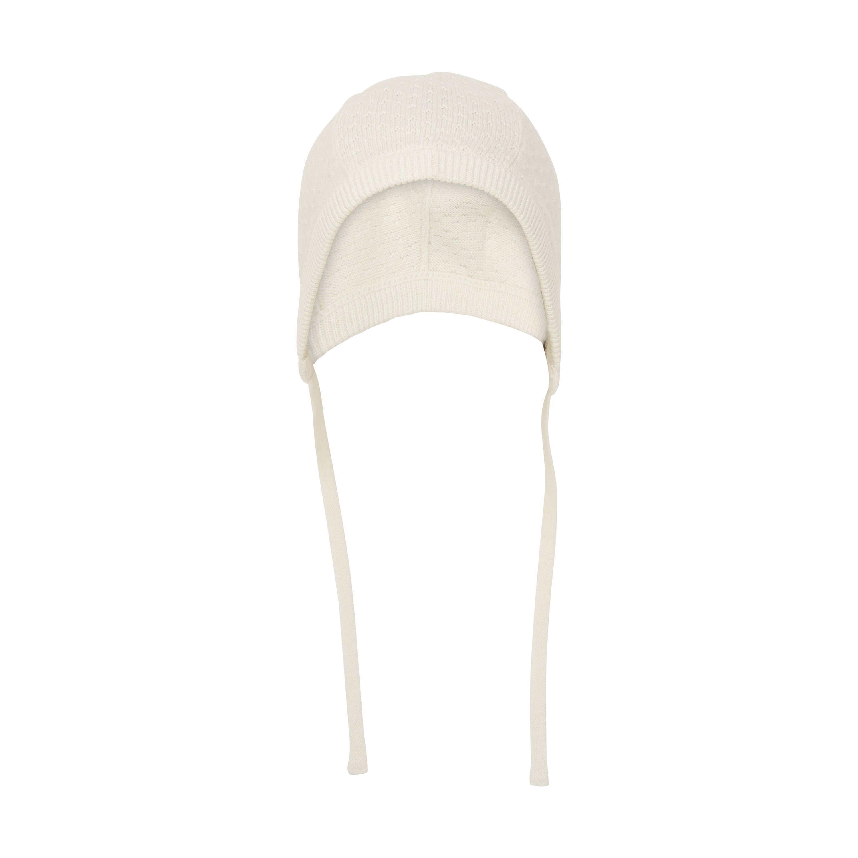 Lue, Huttelihut, Strikket Bomull, Antique White