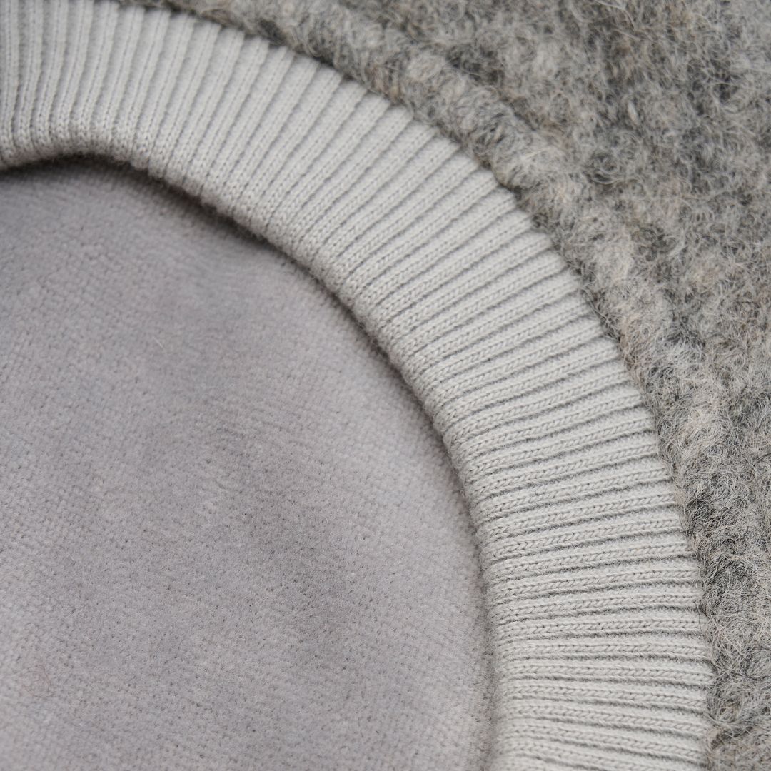 Huttelihut Balaclava Ull/Alpaca Pompoms,, Medium Grey Melange