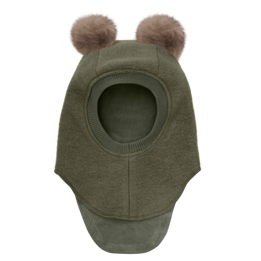 Huttelihut Balaclava Ull/Alpaca Pompoms,, Beetle