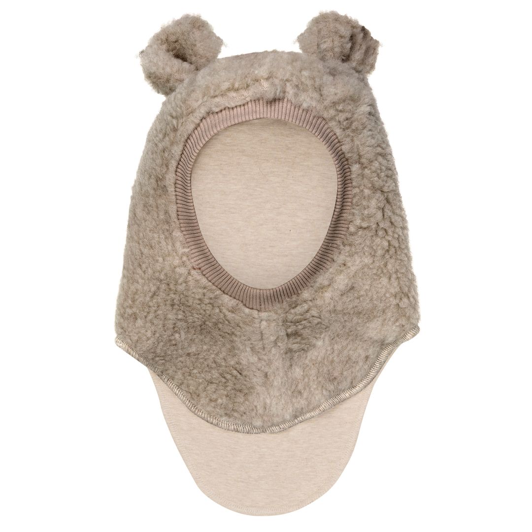 Balaclava, Huttelihut, Ears Wool Teddy, Camel Melange