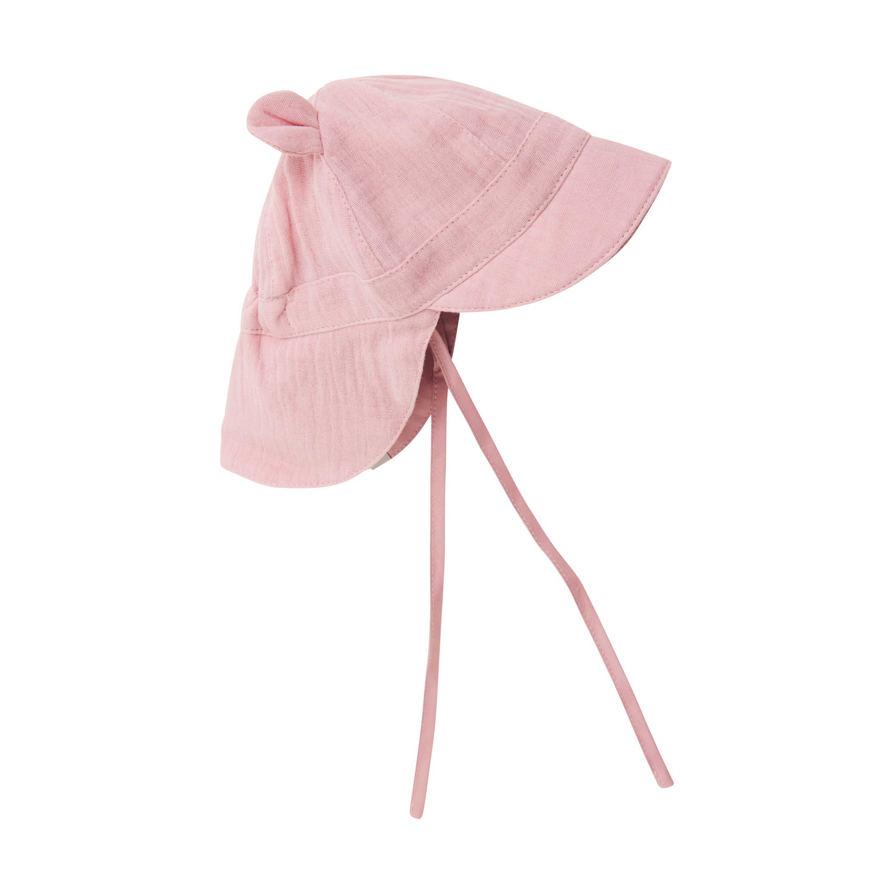 Huttelihut Sommerlue m/ører Muslin, Pale Mauve
