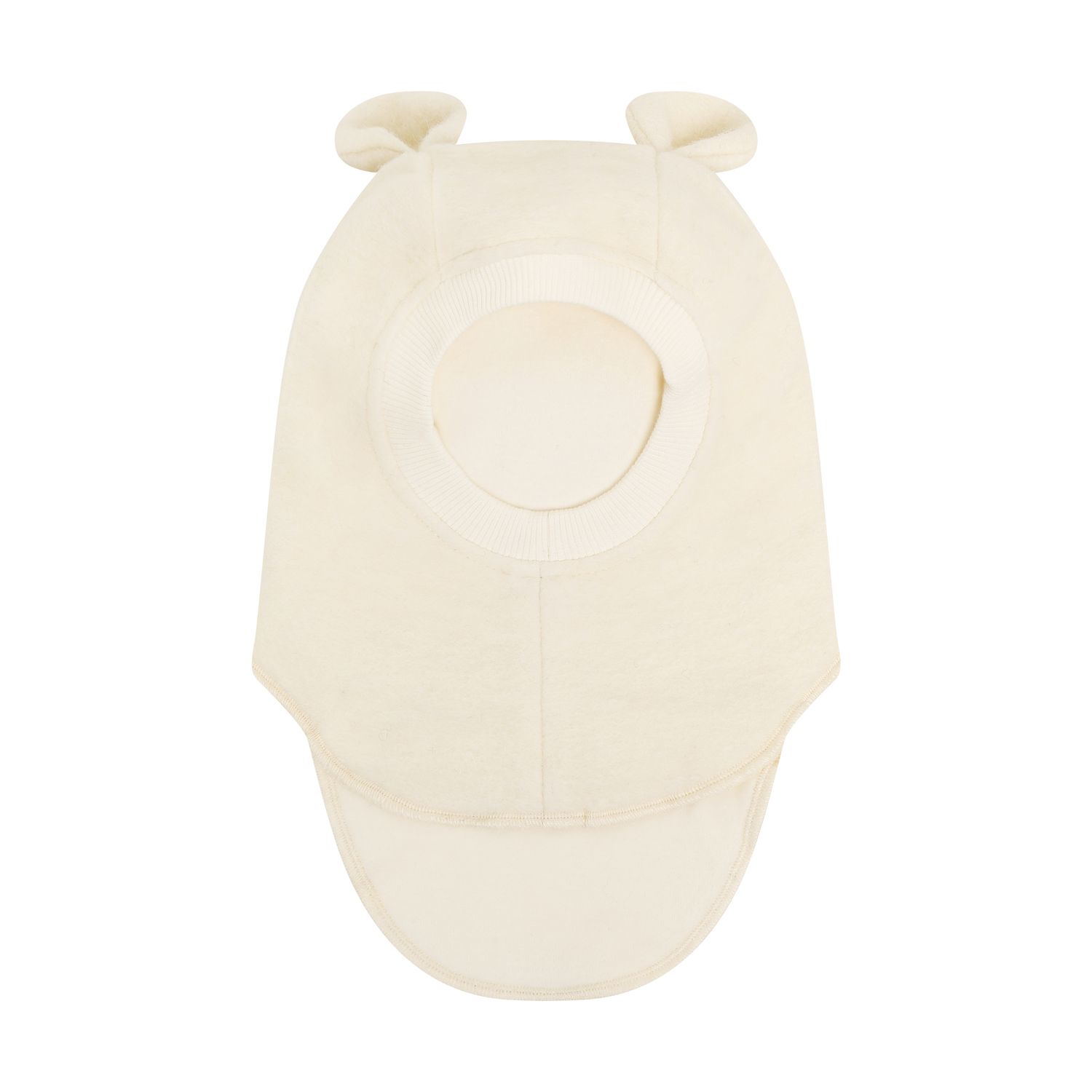 Huttelihut Balaclava m/ører, Ull, White/Tofu