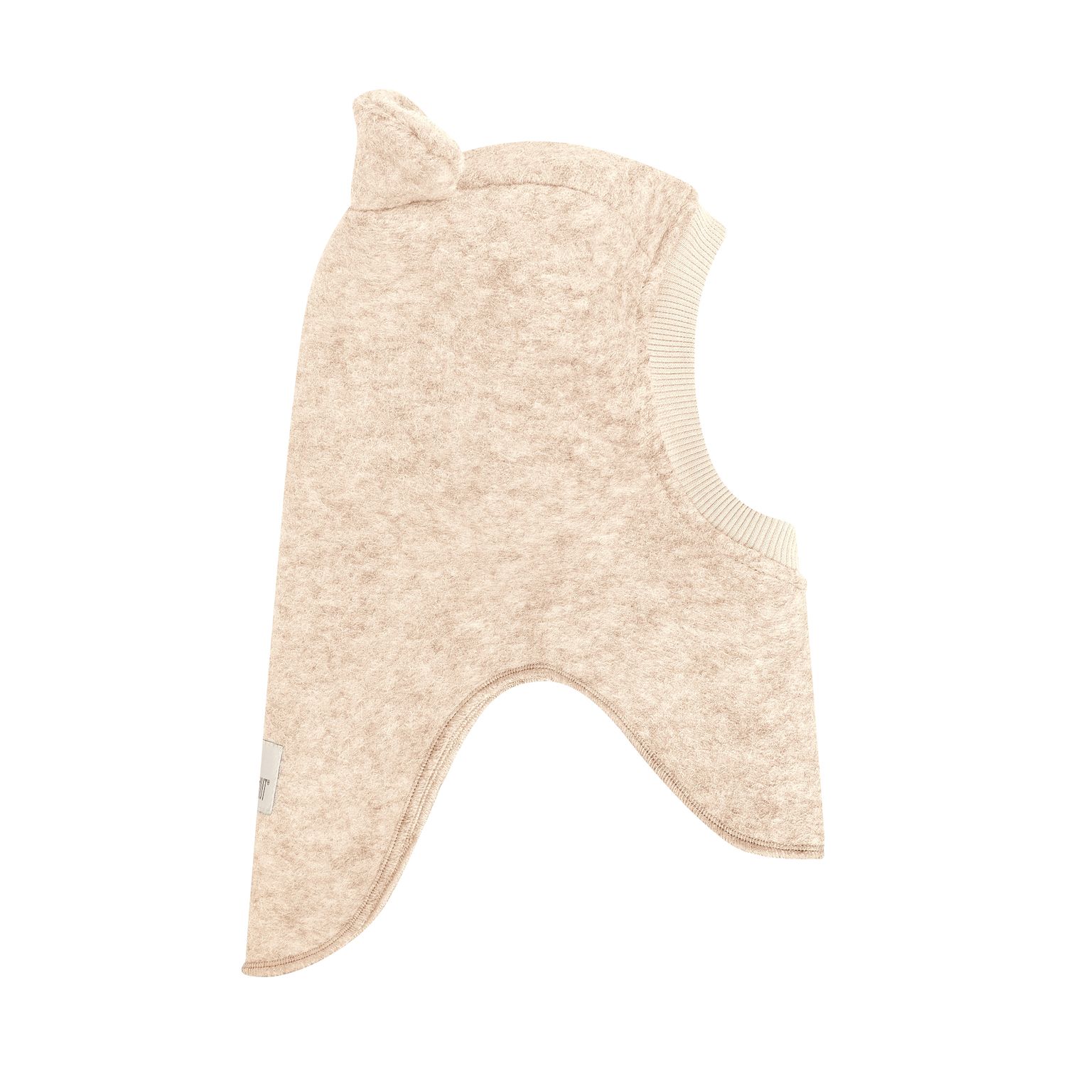 Huttelihut Balaclava m/ører, Ull, Sand/Sand Melange