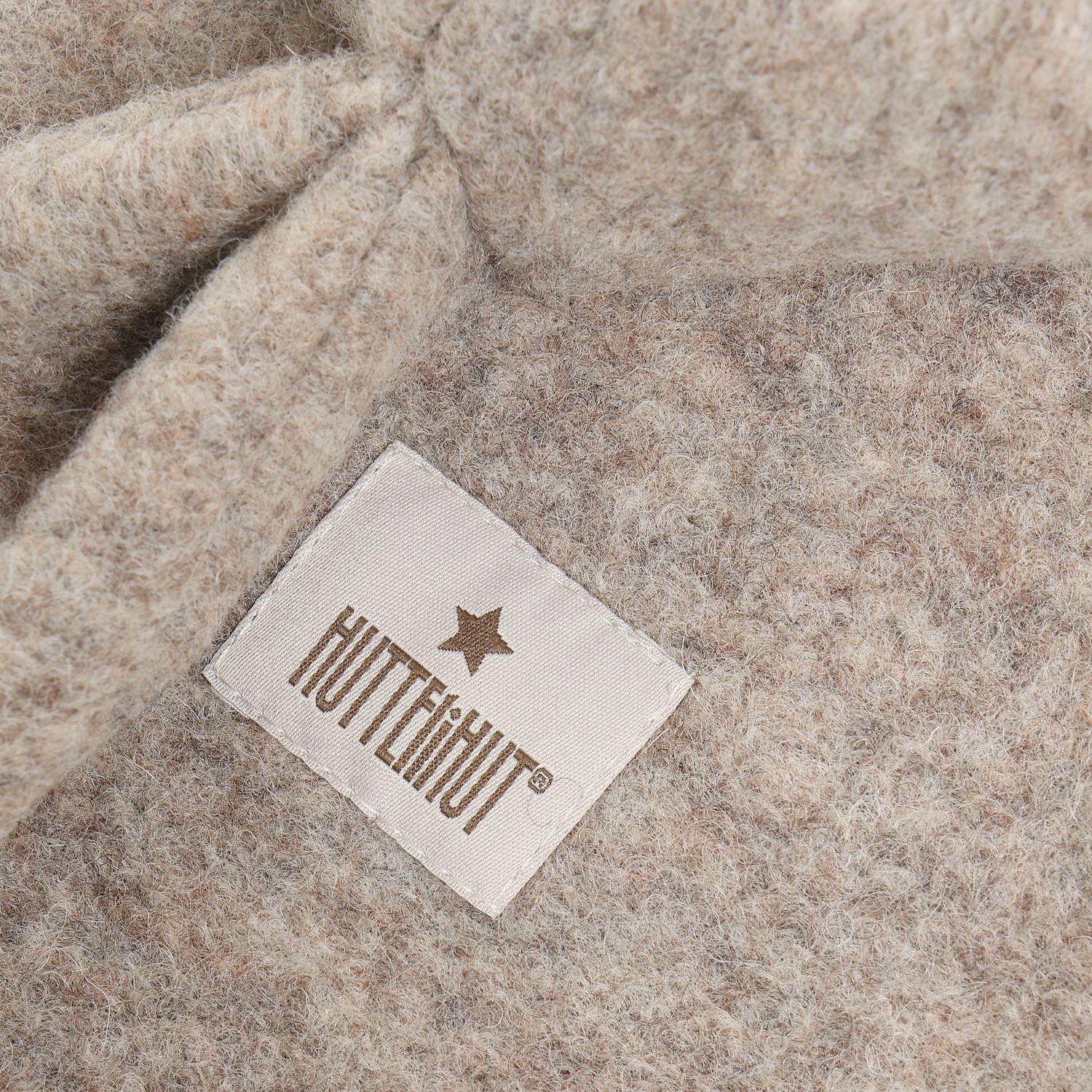 Huttelihut Balaclava Ears Wool, Brown/Camel Melange