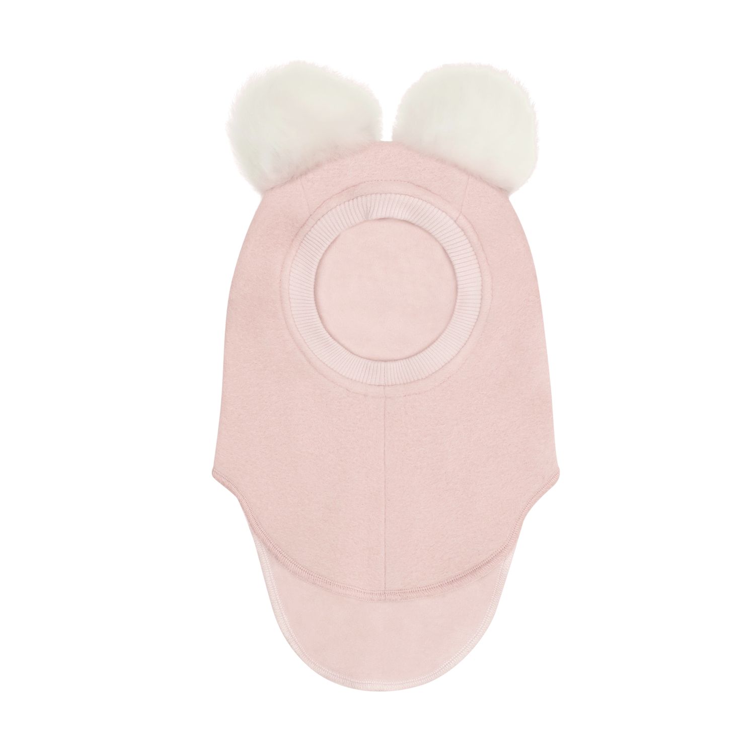 Huttelihut Balaclava Wool Alpaca Pompoms, Rose/Rose Smoke