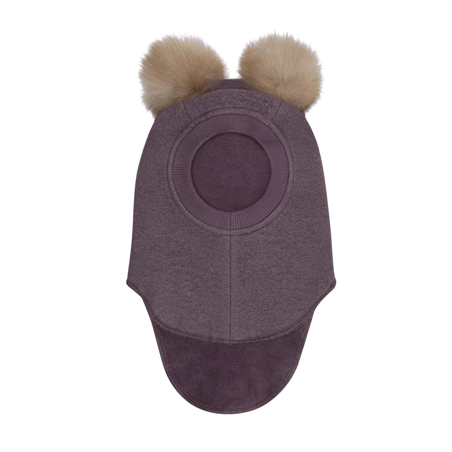 Huttelihut Balaclava Wool Alpaca Pompoms, Moonscape