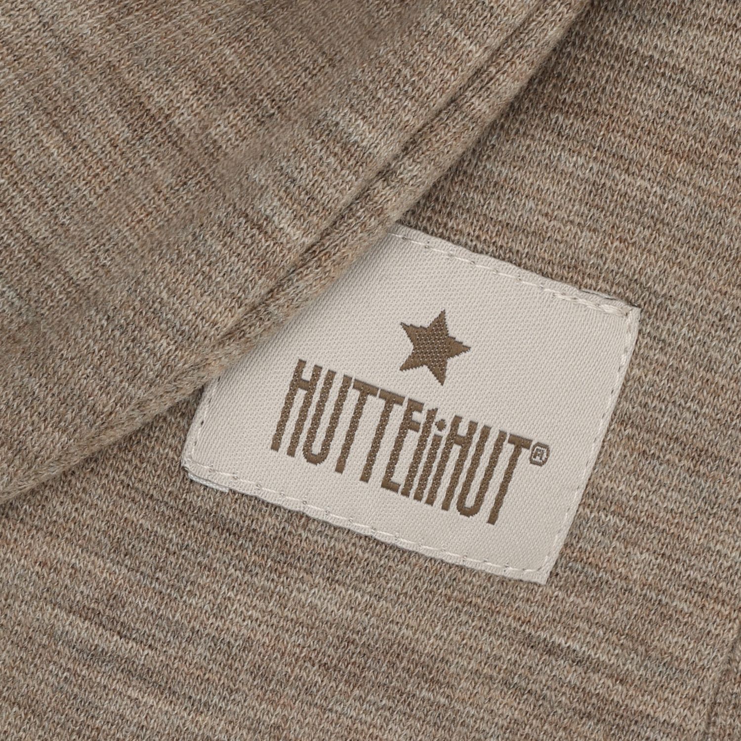 Huttelihut Balaclava m/ører, Ull Rib, Savannah Melange