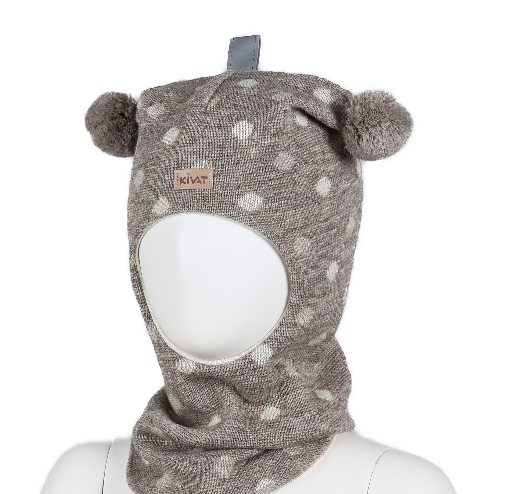 Kivat Balacalava Ull, Dots Beige Vanlije
